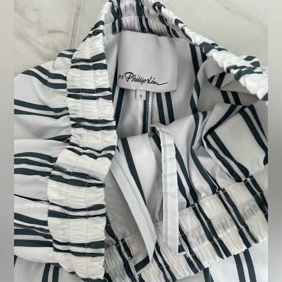 NWOT 3.1 Phillip Lim White Striped Cotton-blend Poplin Shorts, size S - Picture 6 of 6